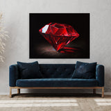 Gemstone Ruby Black Background 4 Wall Art