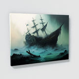 Ghost Shipwreck Misty Sea 4 Wall Art