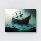 Ghost Shipwreck Misty Sea 4 Wall Art
