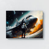 Astronaut And Space Ship 13 Wall Art