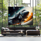 Astronaut And Space Ship 13 Wall Art