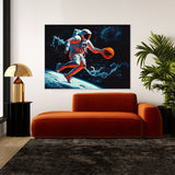 Astronaut Basketball 100 Wall Art