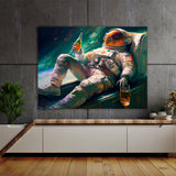 Astronaut Chilling With Beer 46 Wall Art