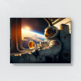Astronaut Chilling With Beer 47 Wall Art