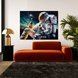Astronaut Chilling With Beer 51 Wall Art