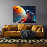 Astronaut Drinking Beer 49 Wall Art