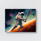 Astronaut Playing Baseball 42 Wall Art