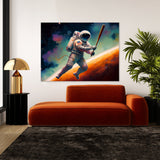 Astronaut Playing Baseball 42 Wall Art