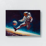 Astronaut Playing Soccer 25 Wall Art