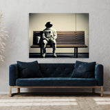 Astronaut Sitting Bench 82 Wall Art