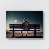 Astronaut Sitting Bench 83 Wall Art