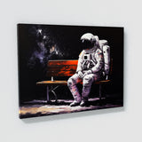 Astronaut Sitting Bench 97 Wall Art