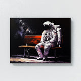 Astronaut Sitting Bench 97 Wall Art