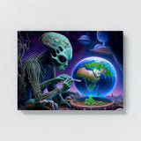 Dmt Trippy Alien Creating Humans 16 Wall Art