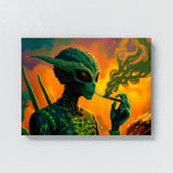 Trippy Psychedelic Alien Weed 110 Wall Art