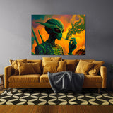 Trippy Psychedelic Alien Weed 110 Wall Art