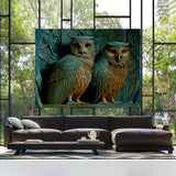 Trippy Psychedelic Owls 82 Wall Art