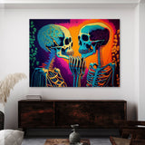 Trippy Psychedelic Skeleton Kiss 5 Wall Art