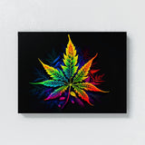 Trippy Psychedelic Weed Leaf 42 Wall Art