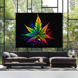 Trippy Psychedelic Weed Leaf 42 Wall Art