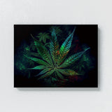 Trippy Psychedelic Weed Leaf 43 Wall Art