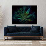 Trippy Psychedelic Weed Leaf 43 Wall Art