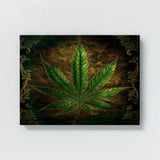 Trippy Psychedelic Weed Leaf 44 Wall Art