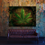 Trippy Psychedelic Weed Leaf 44 Wall Art