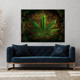 Trippy Psychedelic Weed Leaf 44 Wall Art