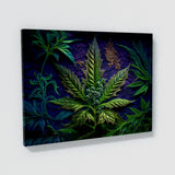 Trippy Psychedelic Weed Leaf 45 Wall Art