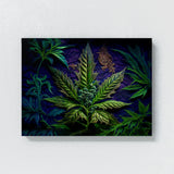 Trippy Psychedelic Weed Leaf 45 Wall Art