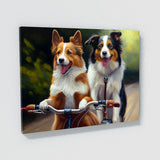 Dogs Cycling On A Bike 113 Wall Art