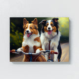 Dogs Cycling On A Bike 113 Wall Art