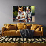 Dogs Cycling On A Bike 113 Wall Art