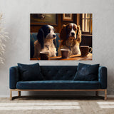 Dogs Drinking Coffee 63 Wall Art