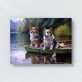 Dogs Fishing On A Lake 71 Wall Art