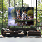 Dogs Fishing On A Lake 71 Wall Art