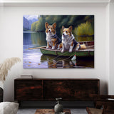 Dogs Fishing On A Lake 71 Wall Art
