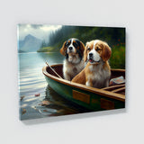 Dogs Fishing On A Lake 99 Wall Art