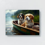 Dogs Fishing On A Lake 99 Wall Art