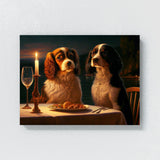 Dogs On A Romantic Supper 100 Wall Art