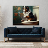 Dogs On A Toilet Reading 6 Wall Art