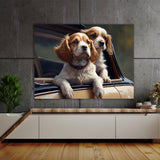 Dogs On The Back Of A Car 107 Wall Art