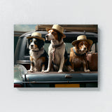 Dogs On The Back Of A Car 85 Wall Art