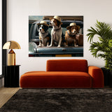Dogs On The Back Of A Car 85 Wall Art