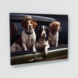 Dogs On The Back Of A Car 90 Wall Art