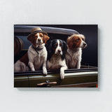 Dogs On The Back Of A Car 90 Wall Art