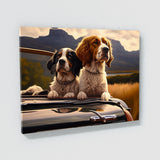 Dogs On The Back Of A Car 91 Wall Art