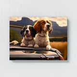 Dogs On The Back Of A Car 91 Wall Art