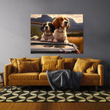 Dogs On The Back Of A Car 91 Wall Art